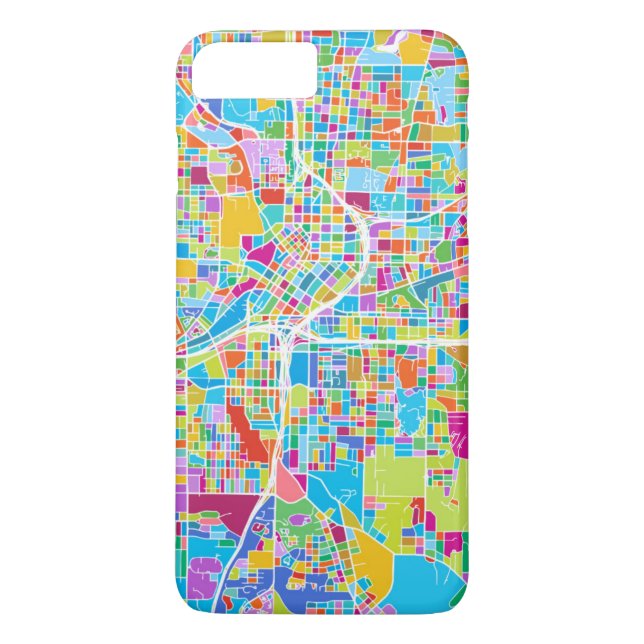 Färgglad karta över Atlanta Case-Mate iPhone Skal (Baksida)