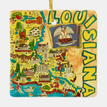 Färgglad karta över Louisiana
