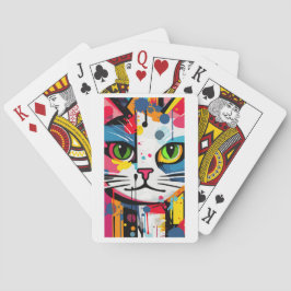 Färgglad katt casinokort