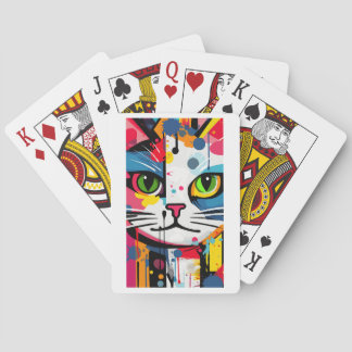 Färgglad katt casinokort