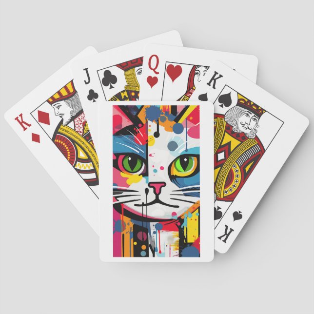 Färgglad katt casinokort (Baksidan)