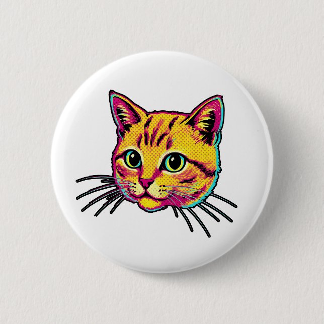Färgglad katt  knapp (Framsida)