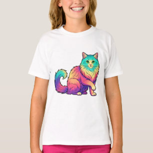 Färgglad katt Långhårig katt Älskare T Shirt
