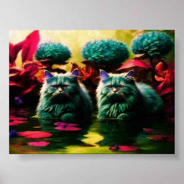 Färgglad Katt Väggkonst för Kattälskare (Framsidan)