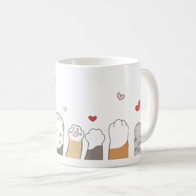 Färgglad Kattfots Mugg (Framsida höger)