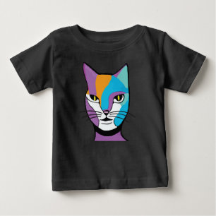Färgglad kattkvinnaillustration t shirt