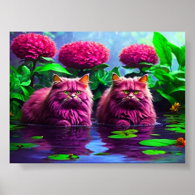 Färgglad Kattväggkonst för Kattälskare Poster (Framsidan)