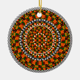 Färgglad Kente design Julgransprydnad Keramik