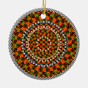 Färgglad Kente design Julgransprydnad Keramik