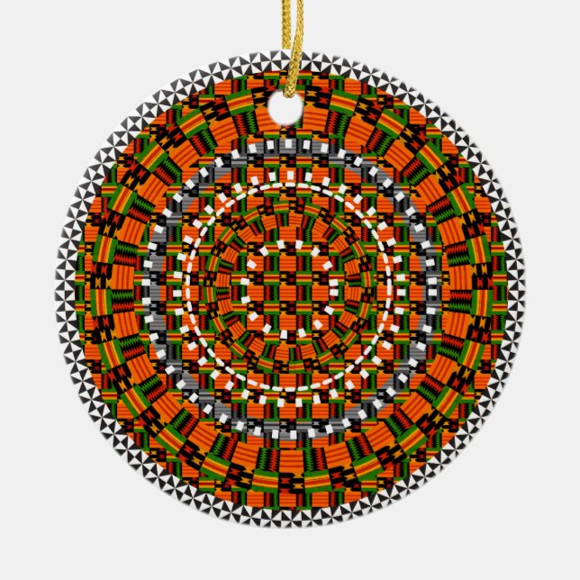Färgglad Kente design Julgransprydnad Keramik (Framsidan)