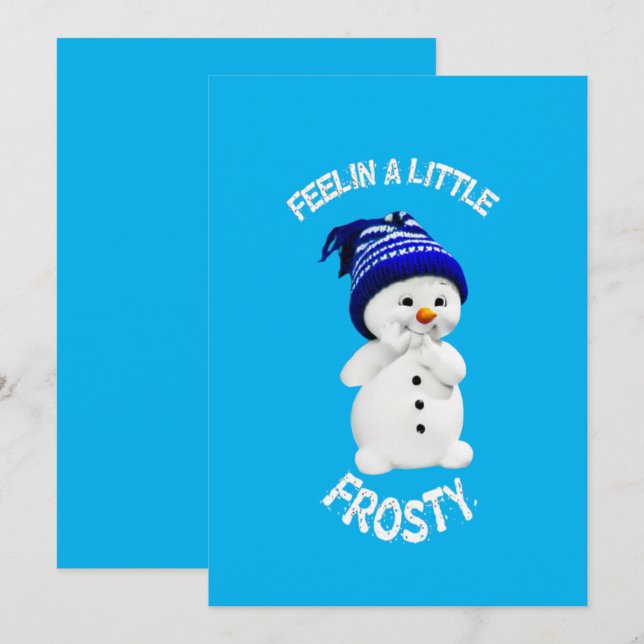 Färgglad Klassisk Frostig Jul Julkort (Fram/baksida)