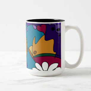 Färgglad klotterkonst Rolig unik keramisk mugg