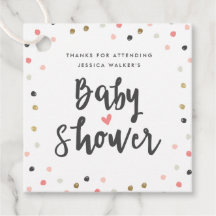 Färgglad Konfettiflicka Baby Shower Tack