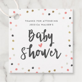 Färgglad Konfettiflicka Baby Shower Tack Gåvor Etiketter