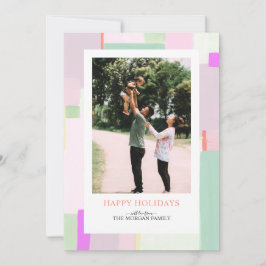 Färgglad konst julhelg fotograttiskort julkort