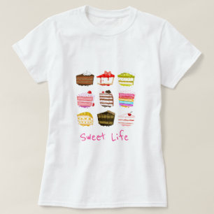Färgglad kräm för söt tårta för livslogan gu t shirt