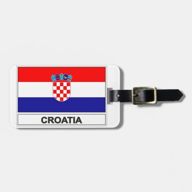 Färgglad Kroatien Bagage Tag Bagagebricka (Horisontell Framsida)