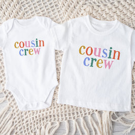 Färgglad kusinbesättning matchande familj t shirt
