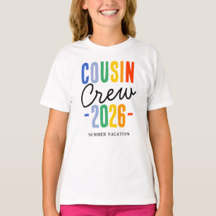 Färgglad kusincrews familjesemester t shirt