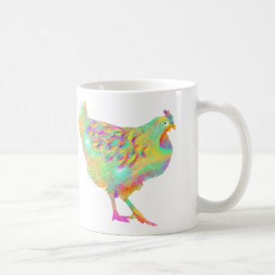 Färgglad kyckling söt illustration kaffemugg