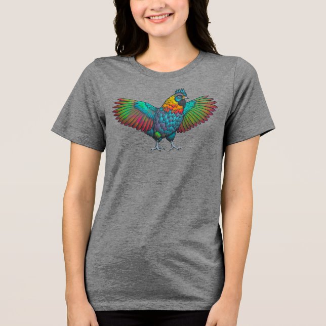 Färgglad kyckling t shirt (Framsida)