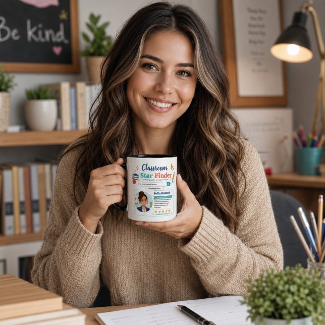 Färgglad lärarspotlight uppskattningsprofil kaffemugg (Colorful Teacher Spotlight Appreciation Profile Coffee Mug
)