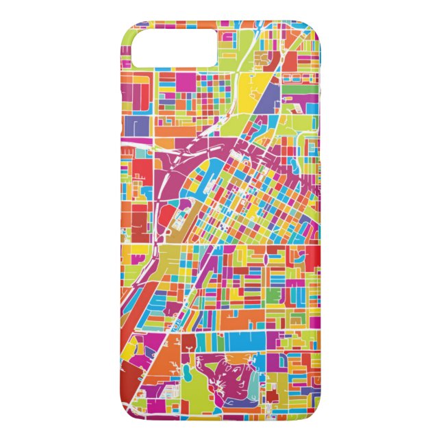 Färgglad Las Vegas, Nevada Karta Case-Mate iPhone Skal (Baksida)