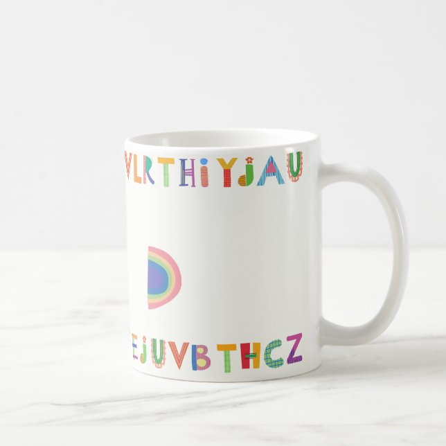 Färgglad Lekfull Alfabetdesign med Regnbåge Kaffemugg (Höger)