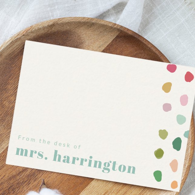 Färgglad lekfull lärare platt notkorthäfte anteckningskort (Skapare uppladdad)