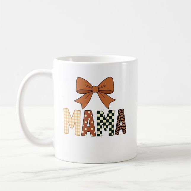 Färgglad Lekfull MAMA-text med flickig slinga Kaffemugg (Vänster)