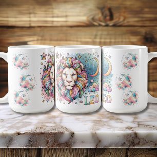 Färgglad Leo Zodiac Astrologi Lejon Kaffemugg