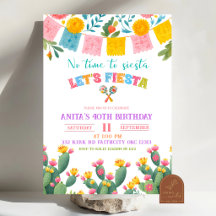 Färgglad Let's Fiesta Födelsedagsinbjudan
