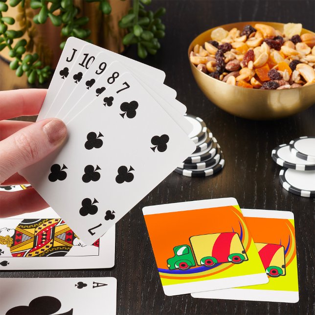 Färgglad Levande Leveransbil Casinokort (Skapare uppladdad)