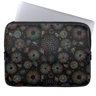 Färgglad Linje Konst Spiral Blommor Mönster på Sva Laptop Fodral