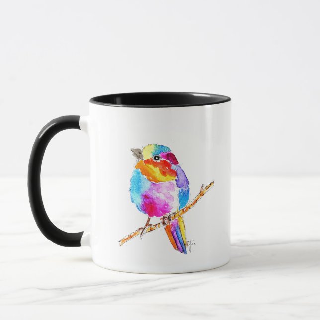 Färgglad liten fågel mugg (Vänster)