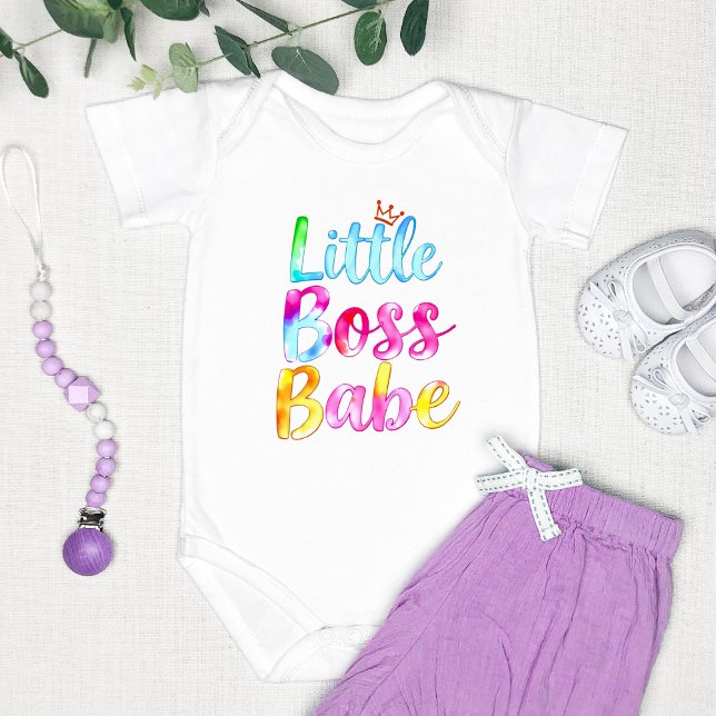 Färgglad "Little Boss Babe"  T Shirt (Skapare uppladdad)