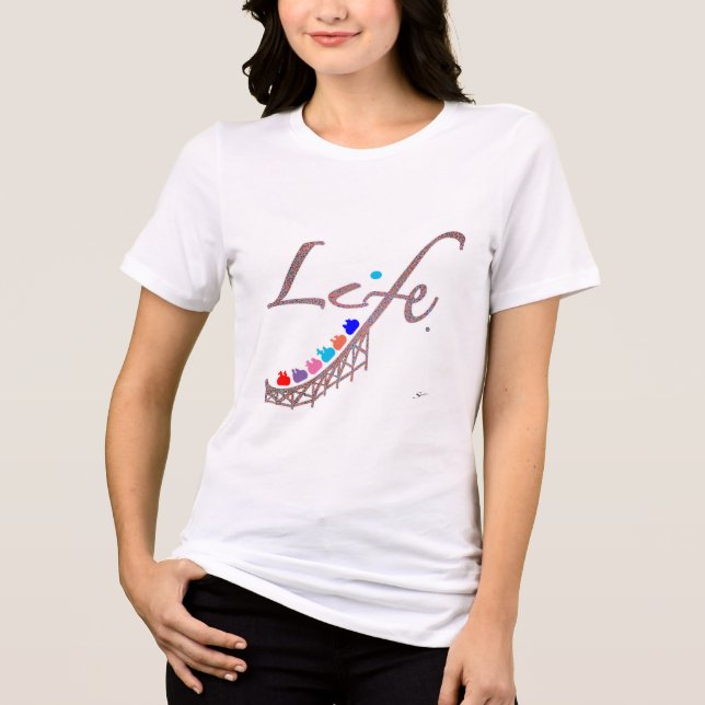 Färgglad Livet Berg-och dalbana T Shirt (Framsida)
