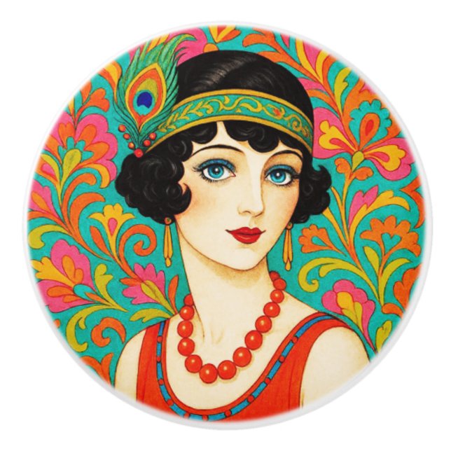 Färgglad Ljus Flapper   Knopp (Framsidan)