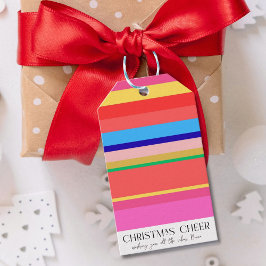 Färgglad Ljus Modern Jul Presentetikett