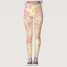 Färgglad Ljus Retro Mod Boho Hippie Funky Marmor Leggings