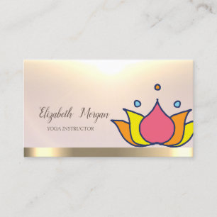 Färgglad Lotus Guld Yoga Instruktör Visitkort