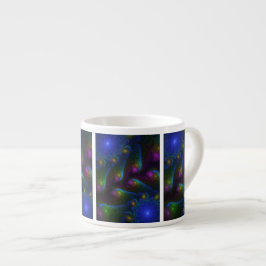 Färgglad Lysande Abstrakt Modern Trippig Fraktal Espressomugg