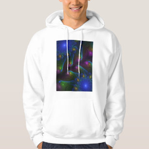 Färgglad Lysande Abstrakt Modern Trippig Fraktal Hoodie