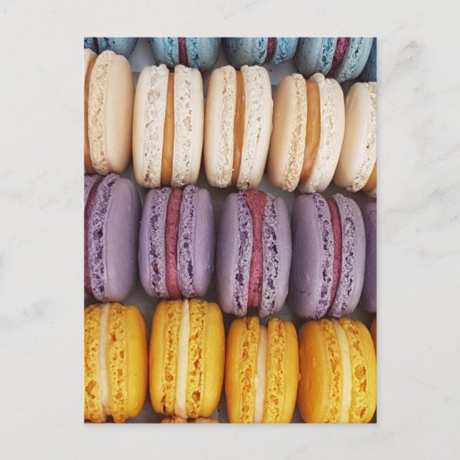 Färgglad Macaron Foto Postkort Vykort (Framsida)