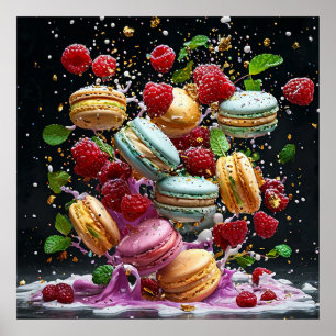 🧁 Färgglad Macaron Stänk Efterrätt Kök Dekor