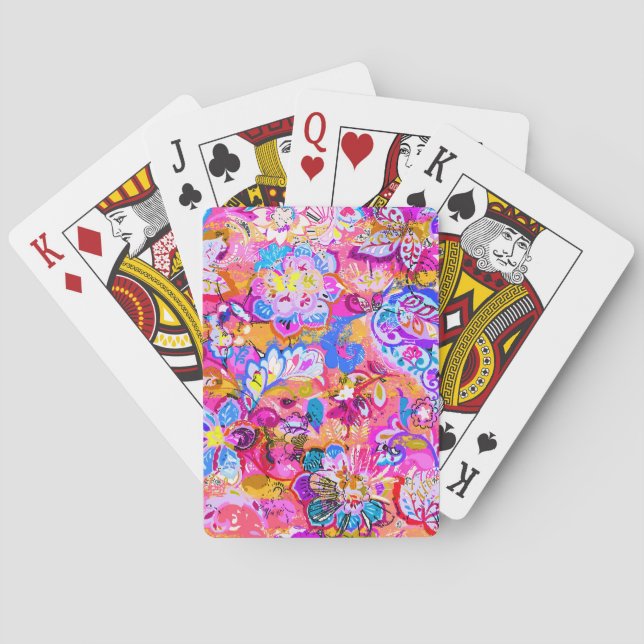 Färgglad magisk abstrakt blommig casinokort (Baksidan)
