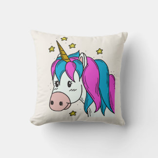 Färgglad Magisk Enhörning Kastkudde – Drömlig Kudde