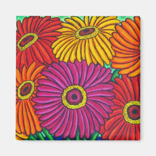 Färgglad magnet för ZinniaFiesta