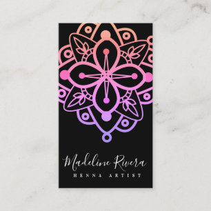 Färgglad Mandala Henna Konstnär Yoga Macrame Visitkort