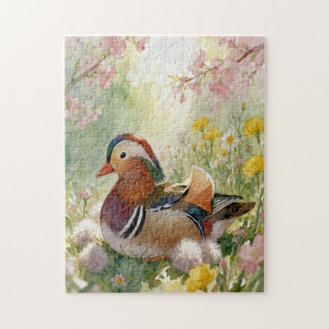 Färgglad Mandarinand Jigsaw-pussel Pussel (Vertikal)